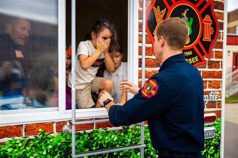 Thompson's Station Elementary students practice fire safety